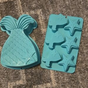 Blue Mermaid Tail and Sea Creature Silicone Molds